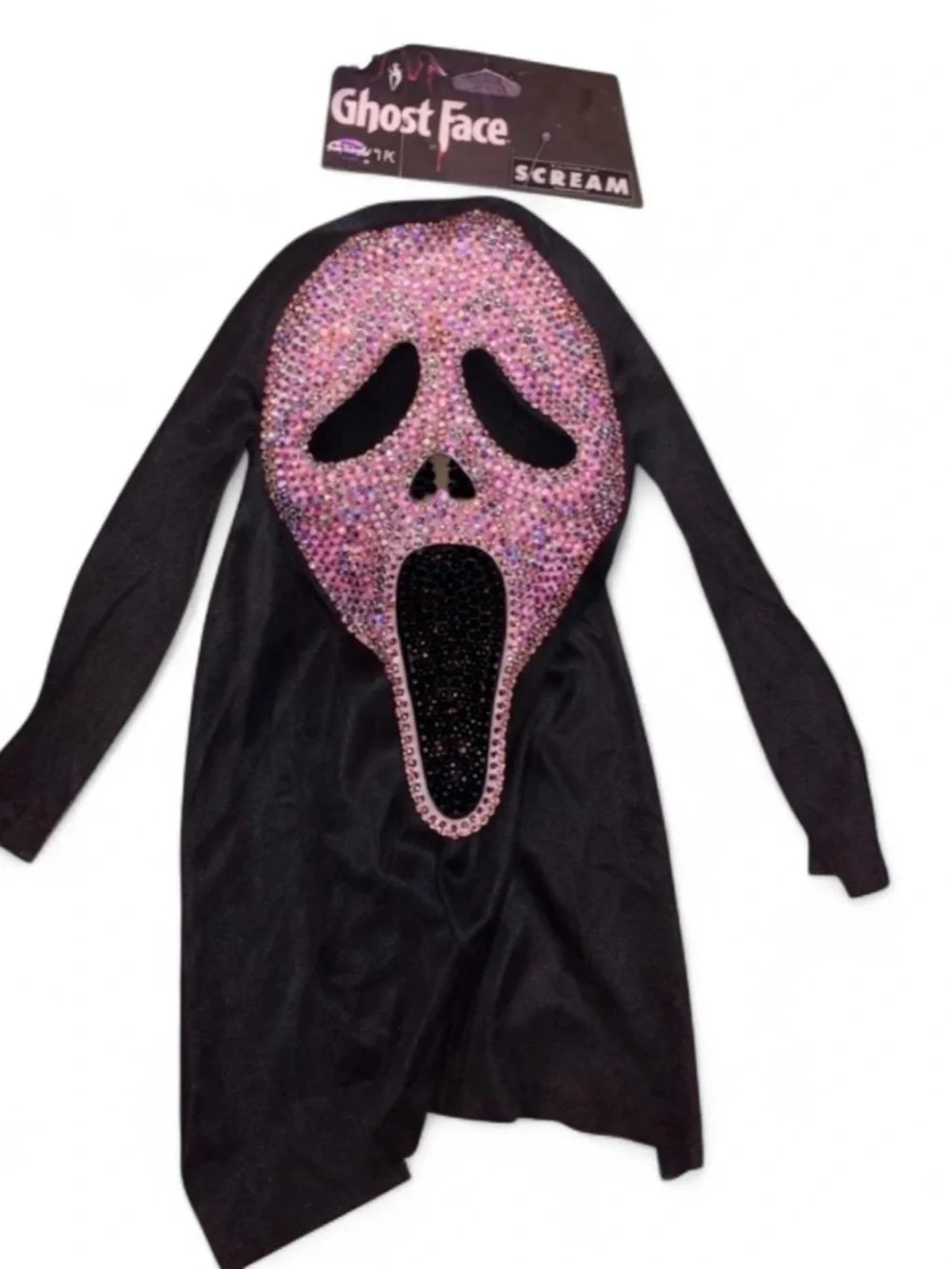 Light Rose Pink Crystal Diamond Sparkly Ghost Face Scream Horror Mask New